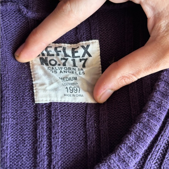 Reflex No. 717 Los Angeles California 1997 Women’s Purple Knit Jacket Medium - Picture 5 of 11